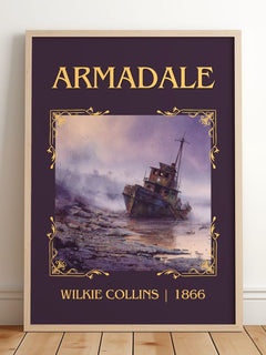 Armadale Classic Book Art Print by Wilkie Collins – framed print leaning on a wooden floor