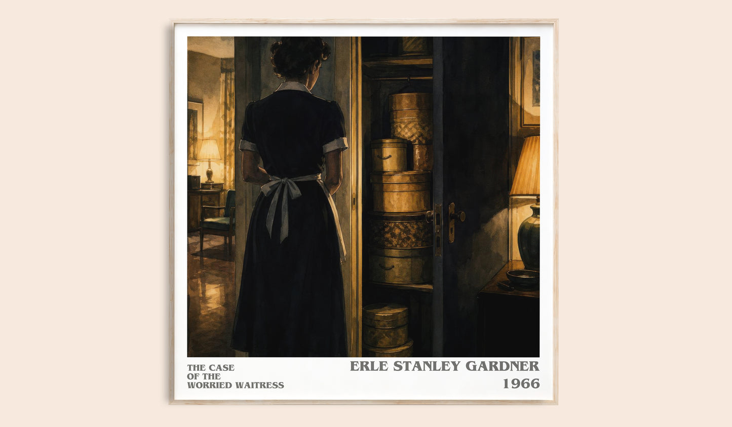 The Case Of The Worried Waitress literary book poster by Erle Stanley Gardner – framed literary art print