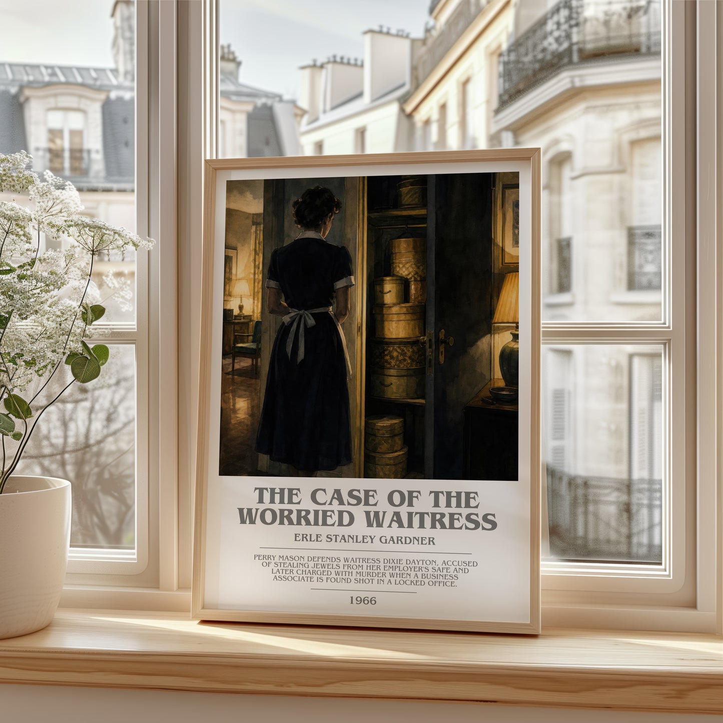 The Case Of The Worried Waitress bookish poster colour and style options – Erle Stanley Gardner book art