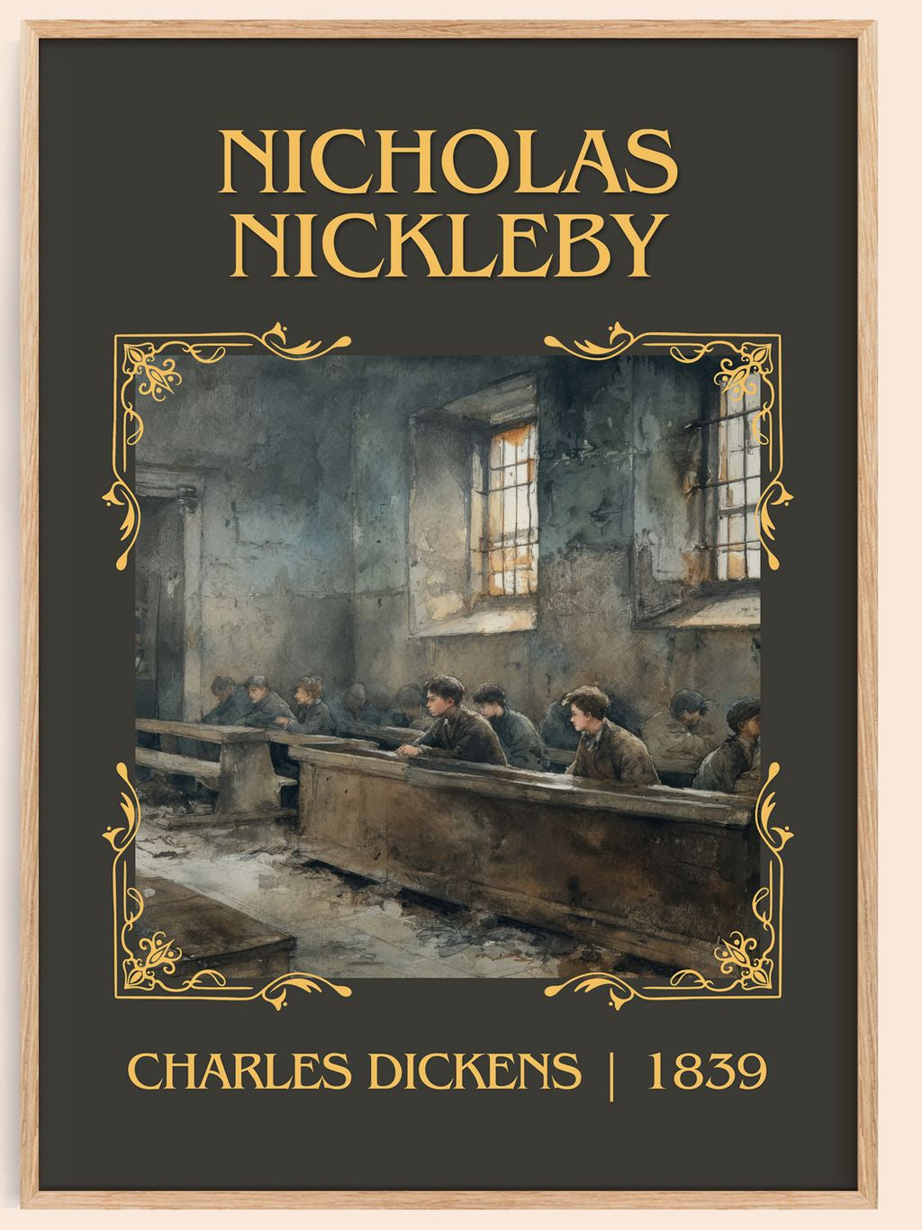 Nicholas Nickleby Classic Book Art Print by Charles Dickens – book poster