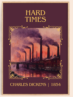 Hard Times Classic Book Art Print by Charles Dickens – book poster