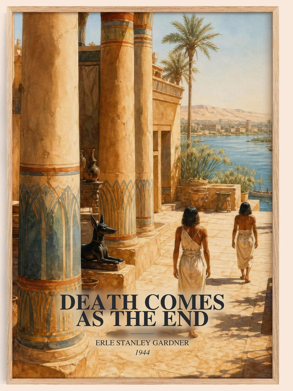 Death Comes As The End watercolour book poster by Erle Stanley Gardner – framed literary art print