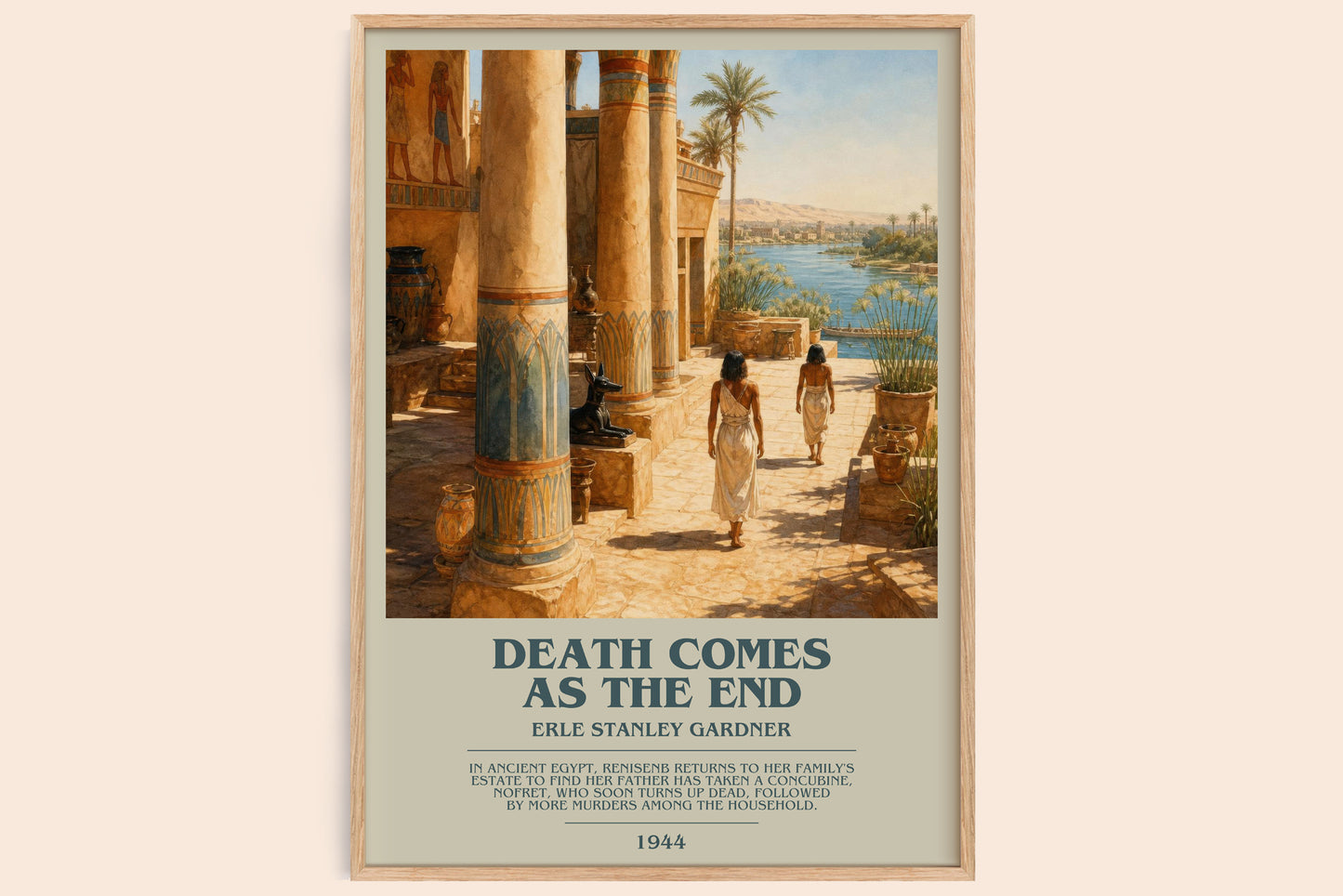 Death Comes As The End bookish book poster by Erle Stanley Gardner – framed literary art print