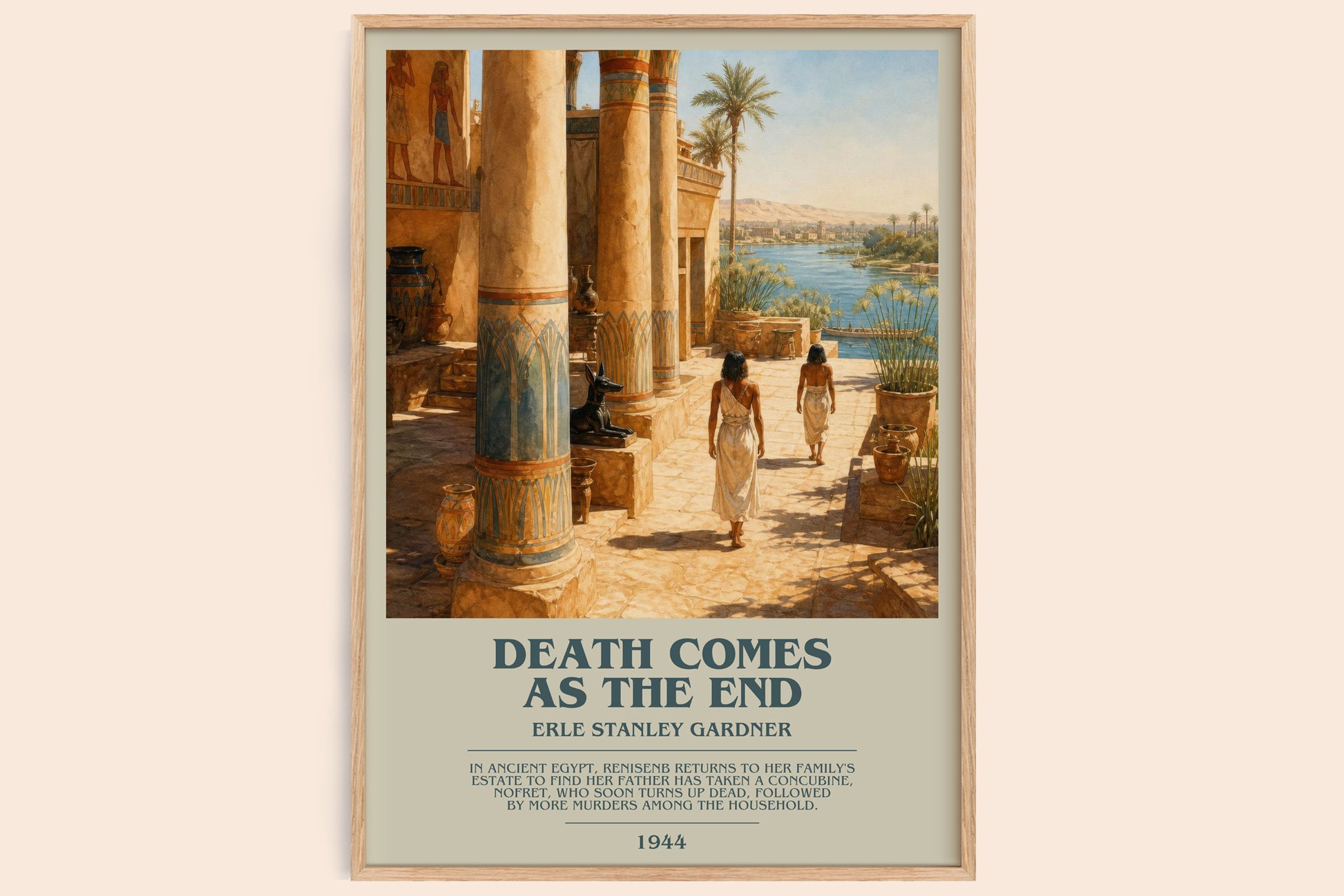 Death Comes As The End bookish book poster by Erle Stanley Gardner – framed literary art print