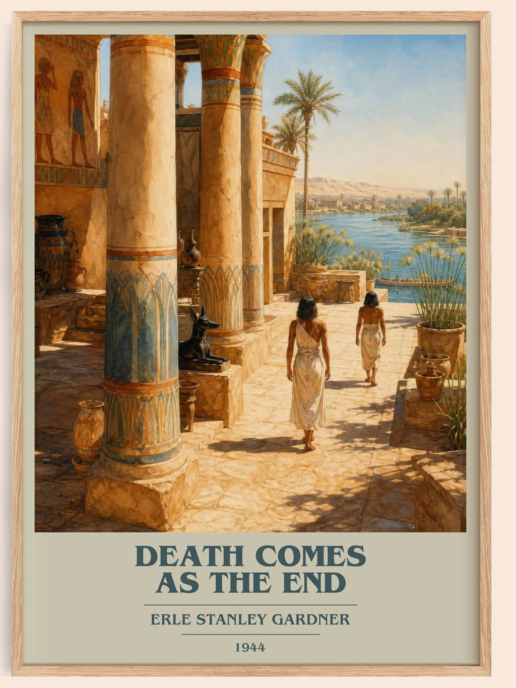 Death Comes As The End book cover book poster by Erle Stanley Gardner – framed literary art print