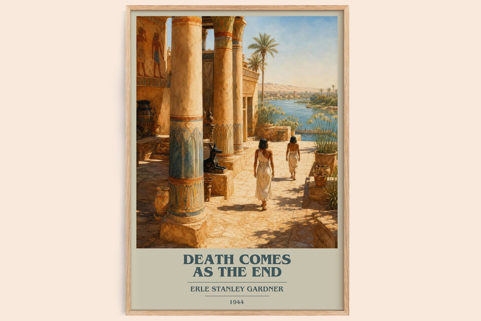 Death Comes As The End book cover book poster by Erle Stanley Gardner – framed literary art print