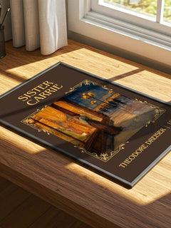 Sister Carrie Classic Book Art Print by Theodore Dreiser – print on a sunlit desk