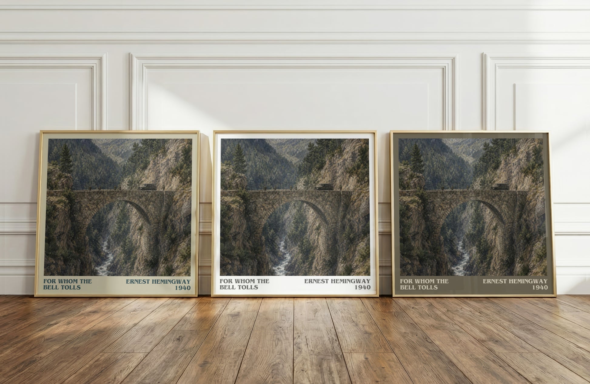 For Whom The Bell Tolls literary art print colour and style options – Ernest Hemingway book art