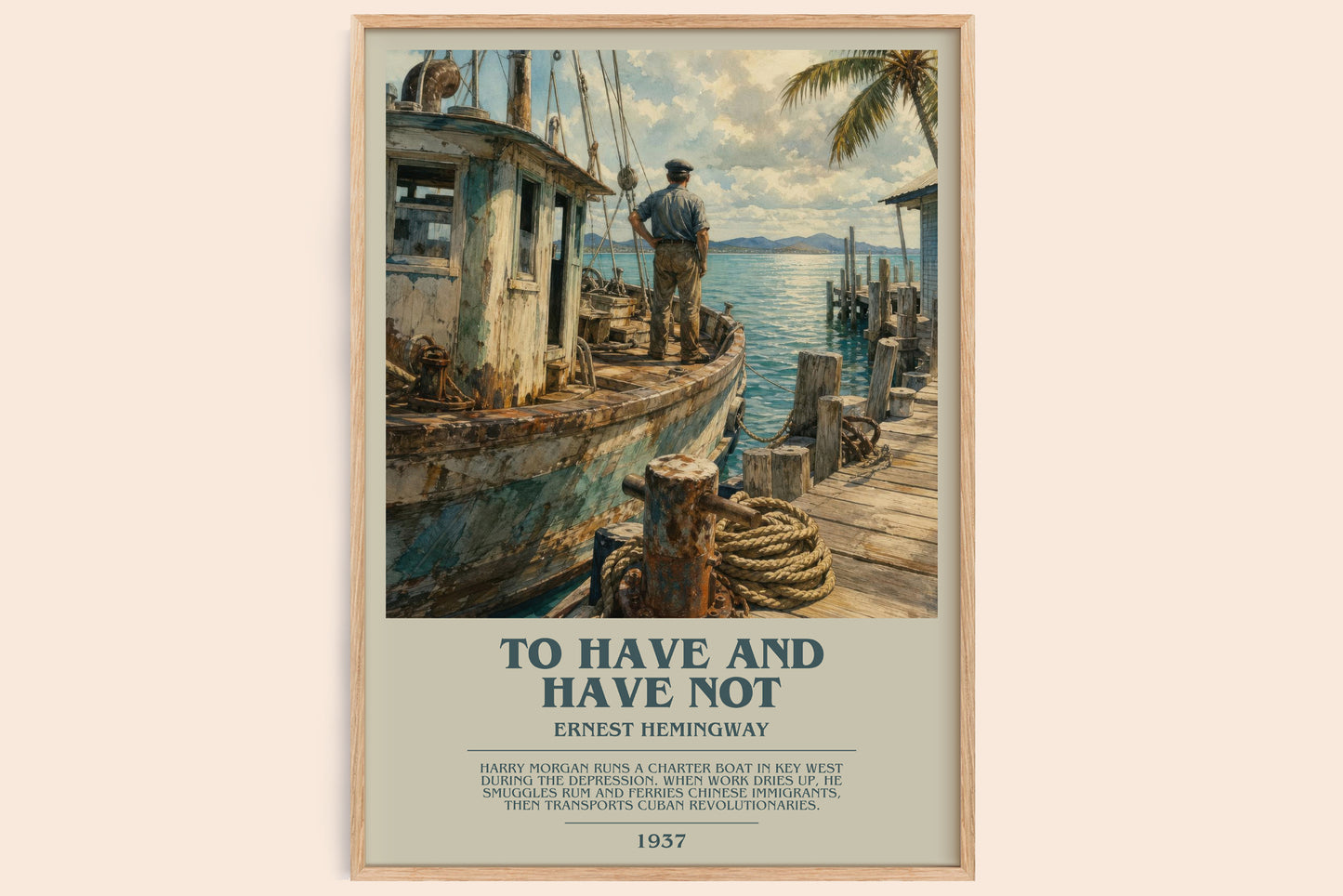 To Have And Have Not bookish book poster by Ernest Hemingway – framed literary art print