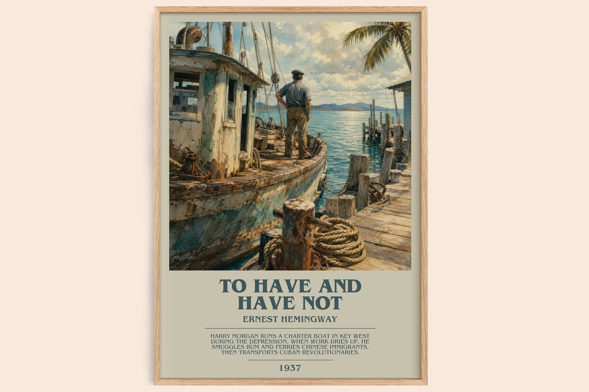 To Have And Have Not bookish book poster by Ernest Hemingway – framed literary art print