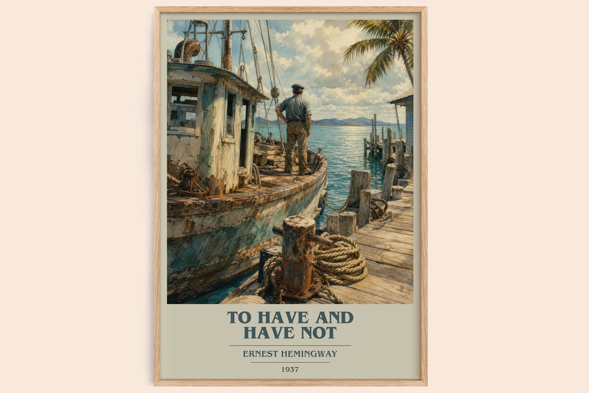 To Have And Have Not book cover book poster by Ernest Hemingway – framed literary art print
