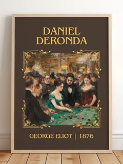 Daniel Deronda Classic Book Art Print by George Eliot – framed print leaning on a wooden floor
