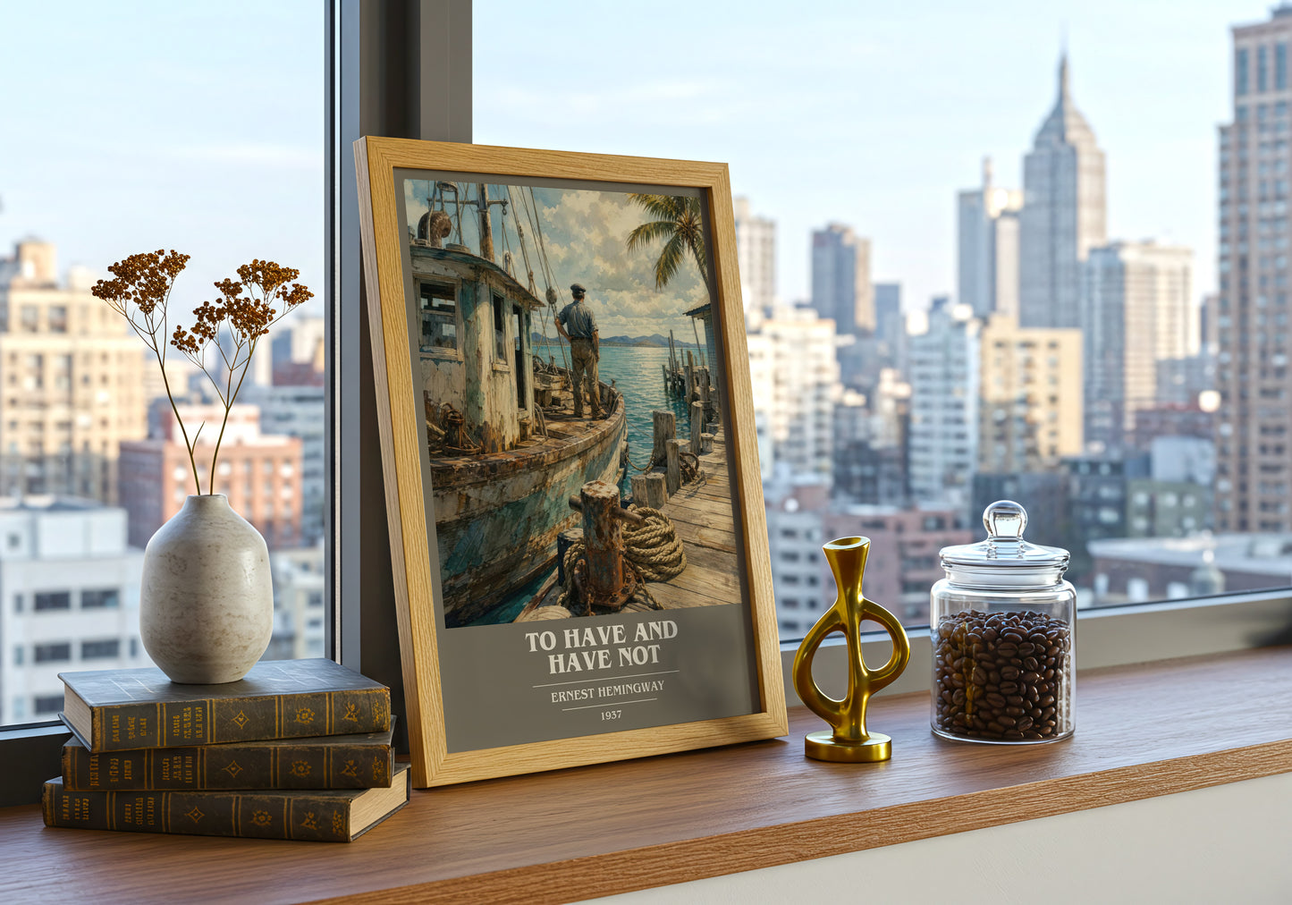 To Have And Have Not book cover print framed by window – literary home decor