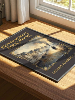 Sentimental Education Classic Book Art Print by Gustave Flaubert – print on a sunlit desk