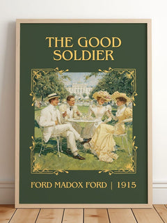 The Good Soldier Classic Book Art Print by Ford Madox Ford – framed print leaning on a wooden floor