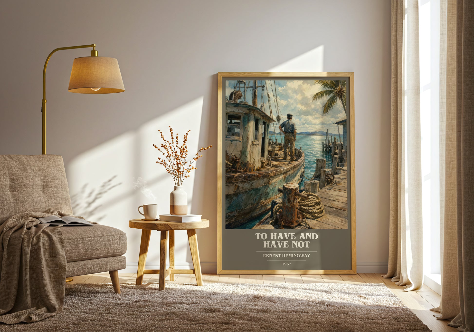 To Have And Have Not book cover print on bookshelf – Ernest Hemingway fan gift