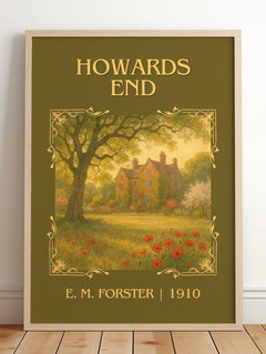 Howards End Classic Book Art Print by E. M. Forster – framed print leaning on a wooden floor