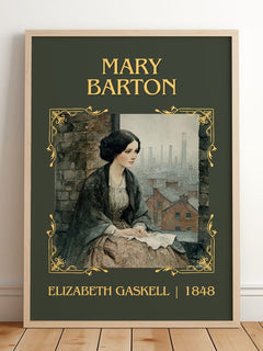 Mary Barton Classic Book Art Print by Elizabeth Gaskell – framed print leaning on a wooden floor