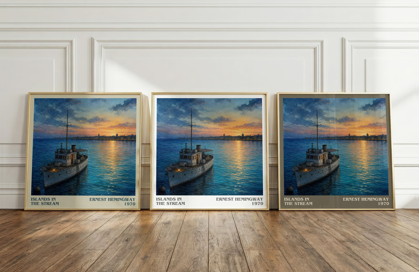 Islands In The Stream literary art print colour and style options – Ernest Hemingway book art