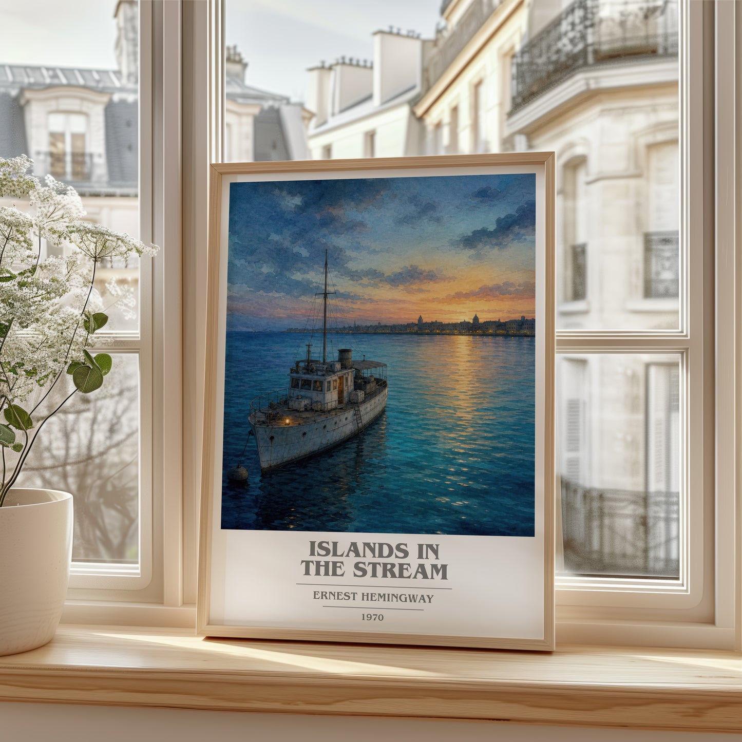 Islands In The Stream book cover poster colour and style options – Ernest Hemingway book art
