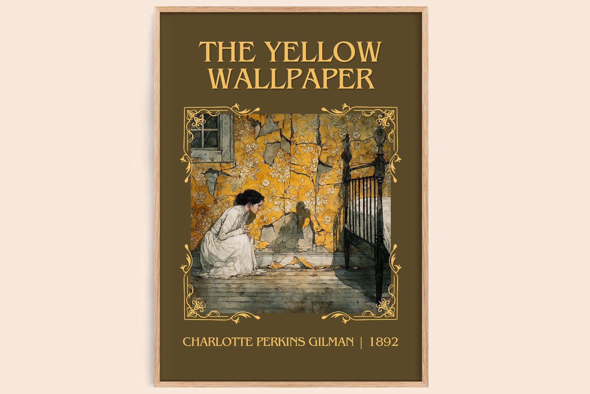 Yellow Wallpaper Classic Book Art Print by Charlotte Perkins Gilman