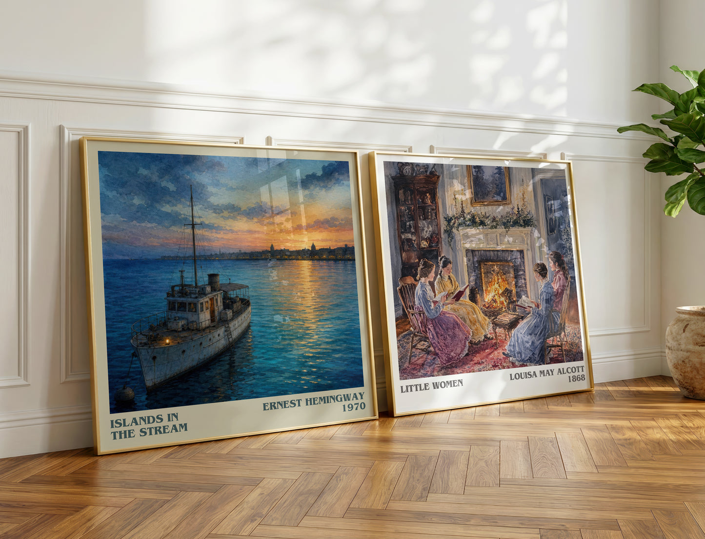 Islands In The Stream literary print on bookshelf – Ernest Hemingway fan gift