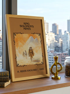 King Solomon'S Mines Classic Book Art Print by H. Rider Haggard – framed print on a city-view windowsill