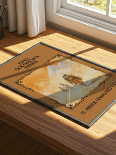 King Solomon'S Mines Classic Book Art Print by H. Rider Haggard – print on a sunlit desk
