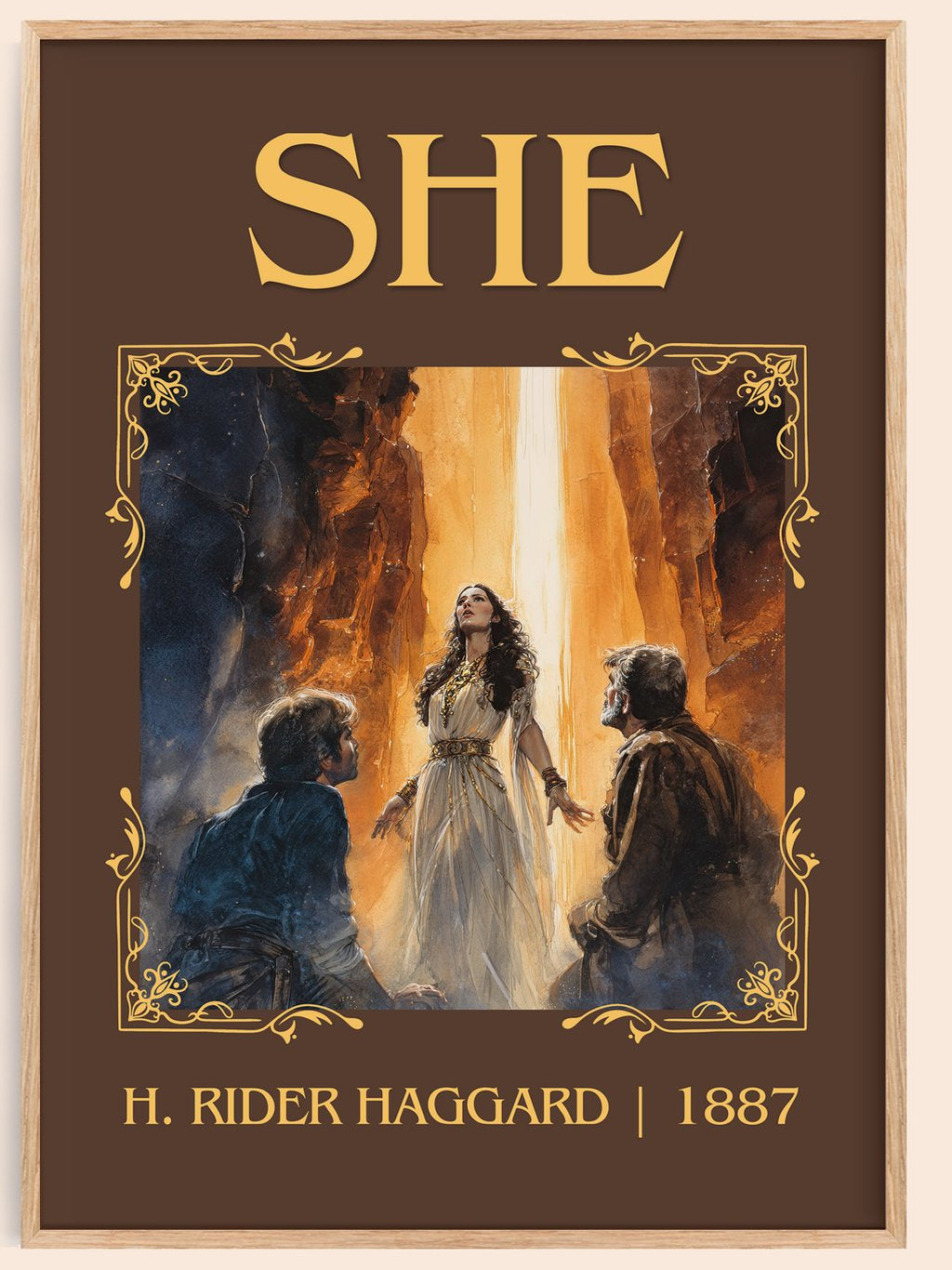 She Classic Book Art Print by H. Rider Haggard – book poster