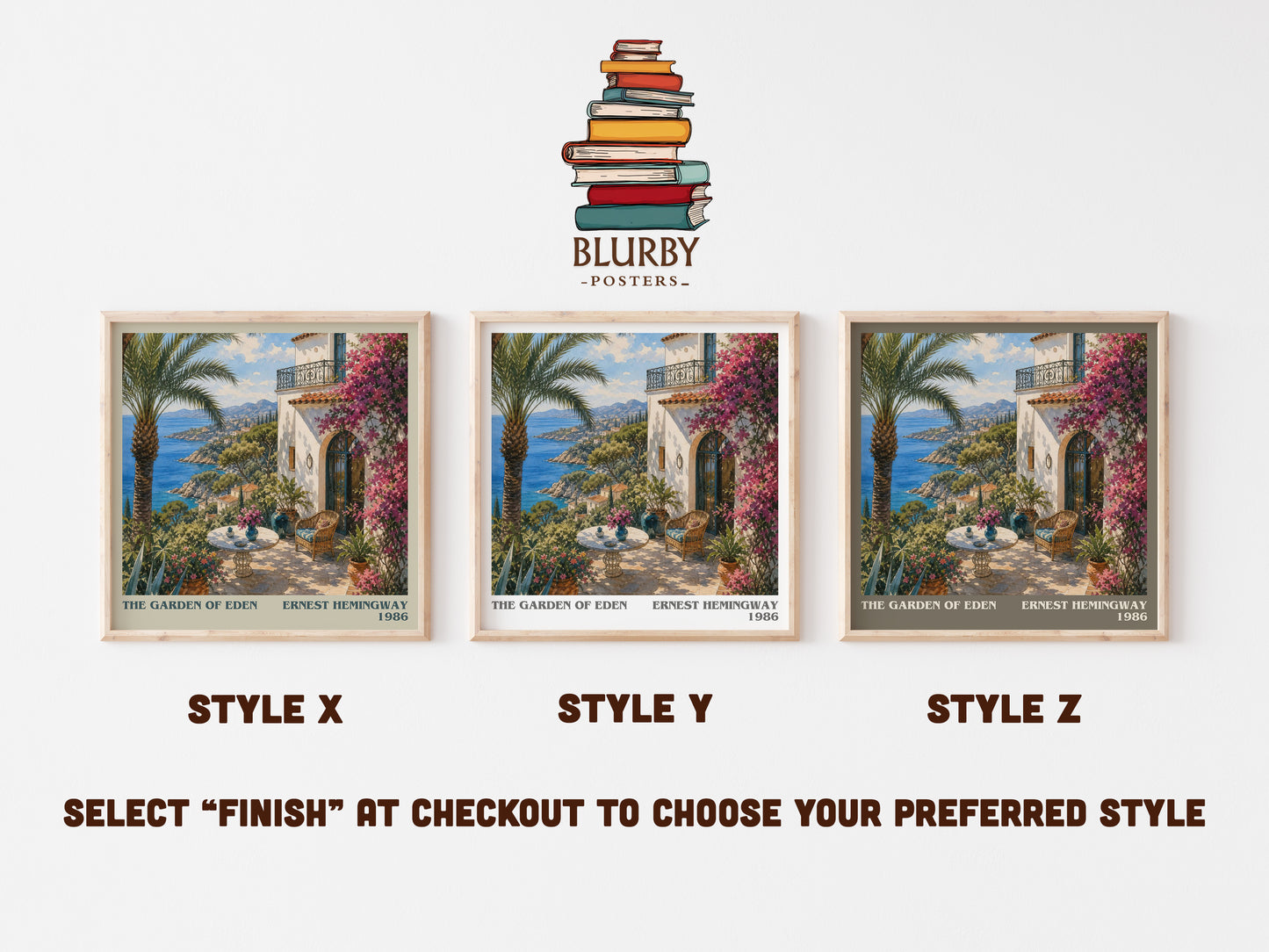 The Garden Of Eden literary print in frame leaning in hallway – literary fiction wall art