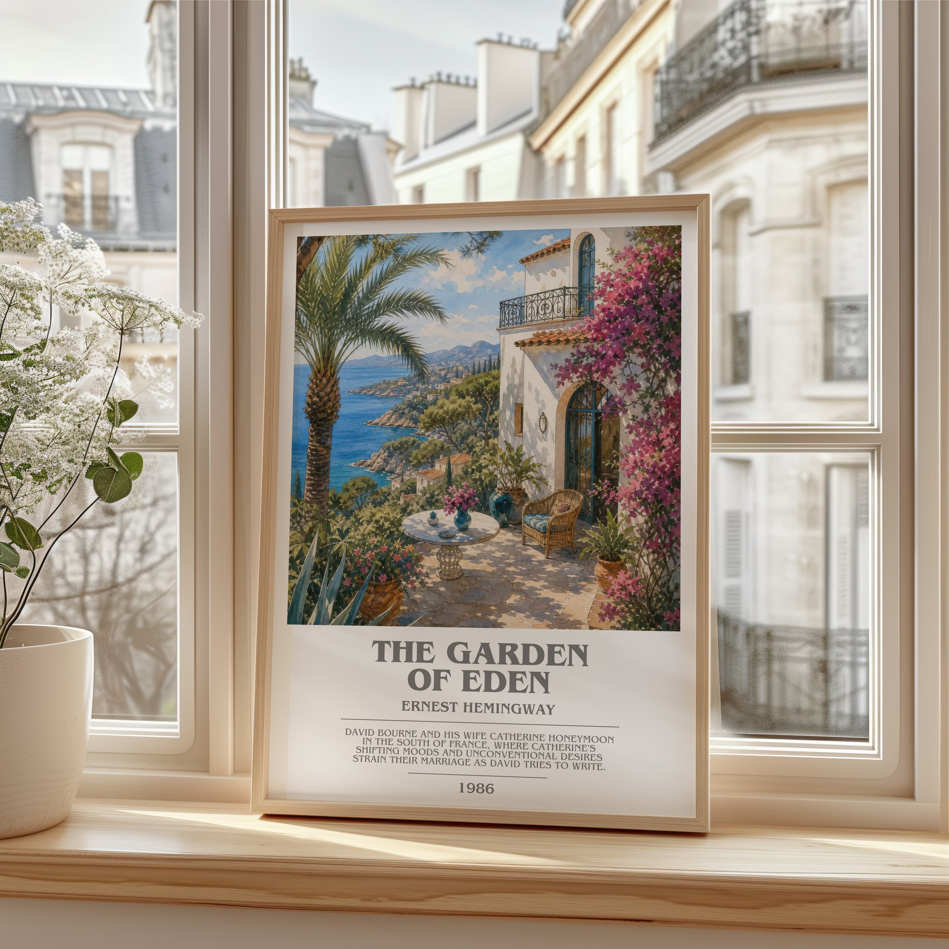 The Garden Of Eden bookish poster colour and style options – Ernest Hemingway book art