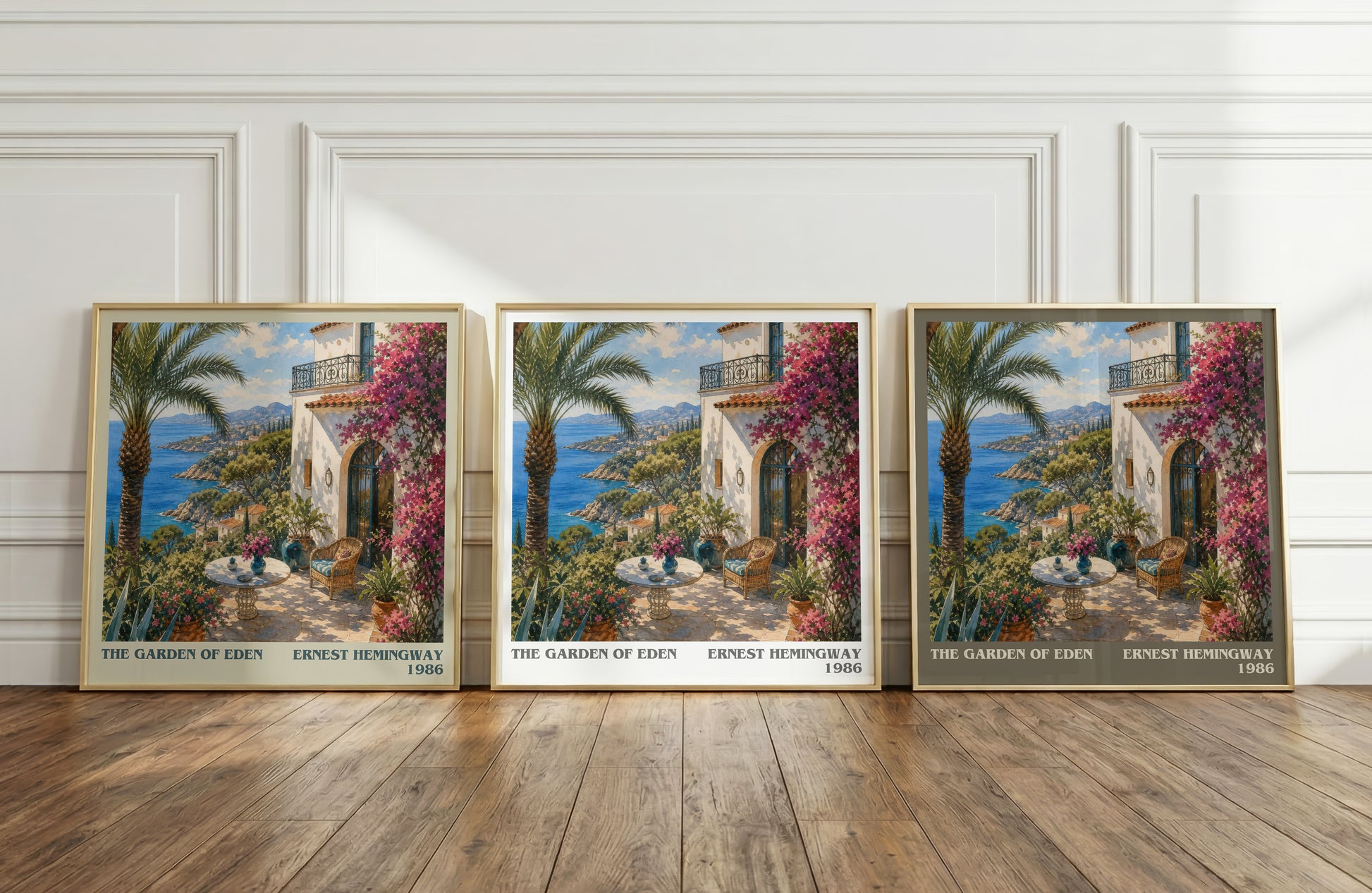 The Garden Of Eden literary art print colour and style options – Ernest Hemingway book art