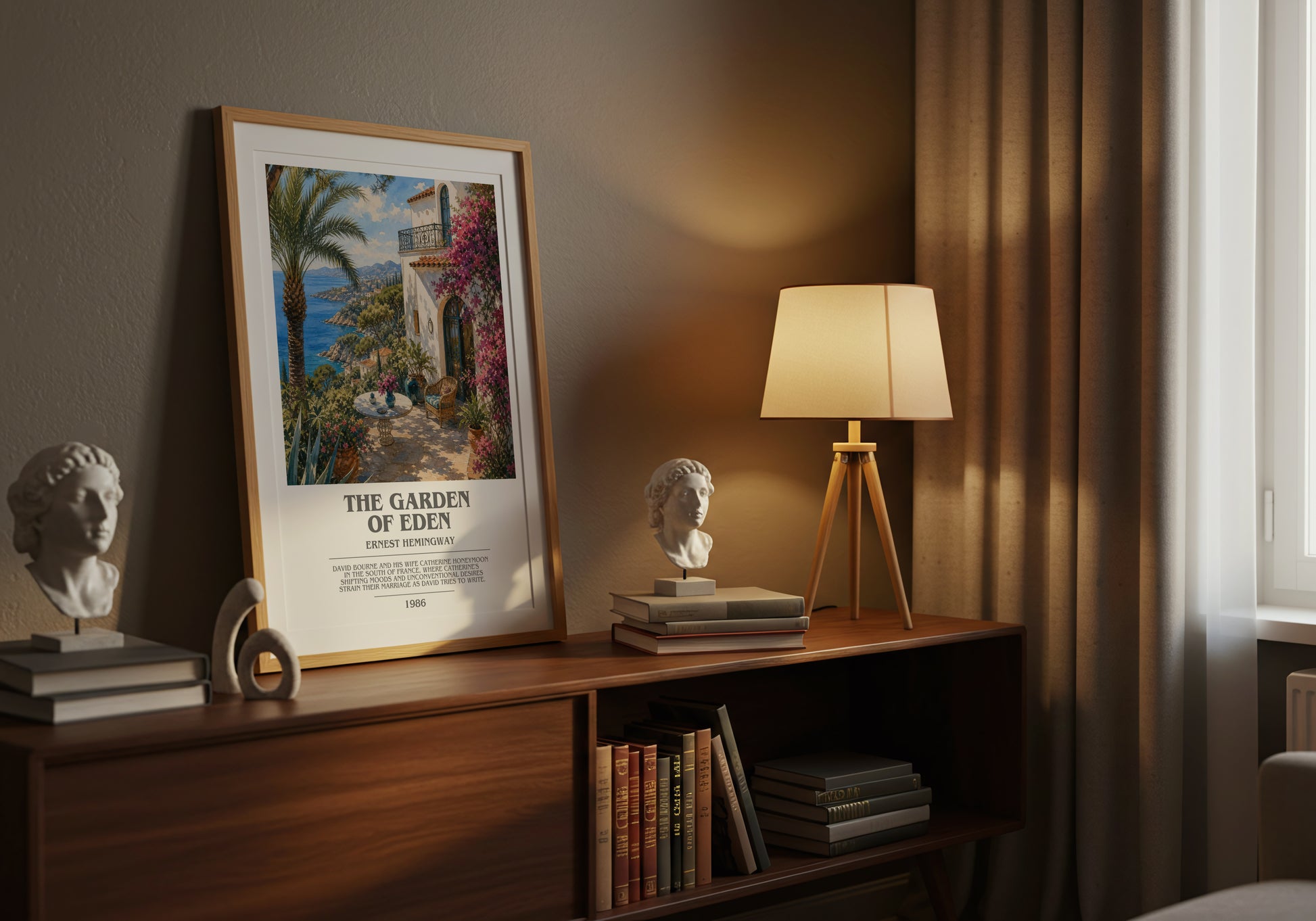 The Garden Of Eden bookish book poster framed on wall – literary fiction wall art