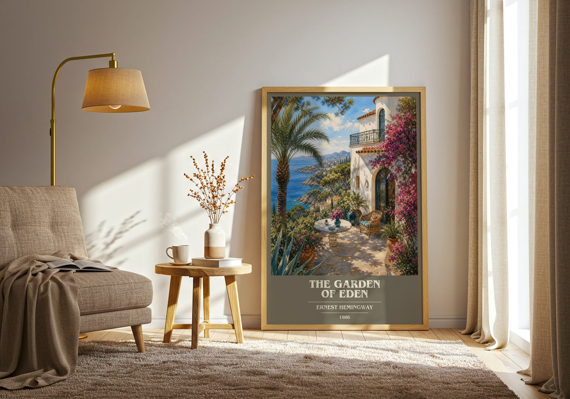 The Garden Of Eden book cover print on bookshelf – Ernest Hemingway fan gift