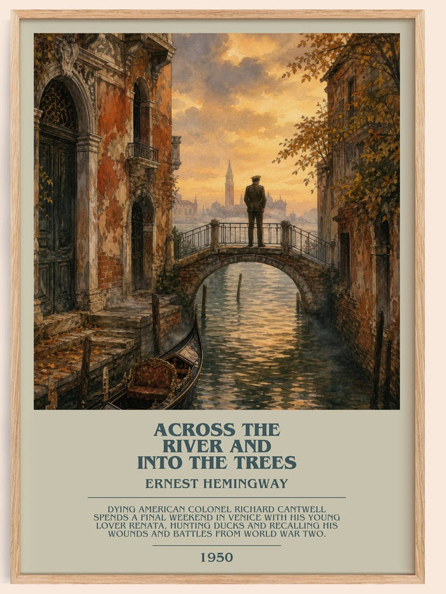 Across The River And Into The Trees Bookish Wall Art by E. Hemingway