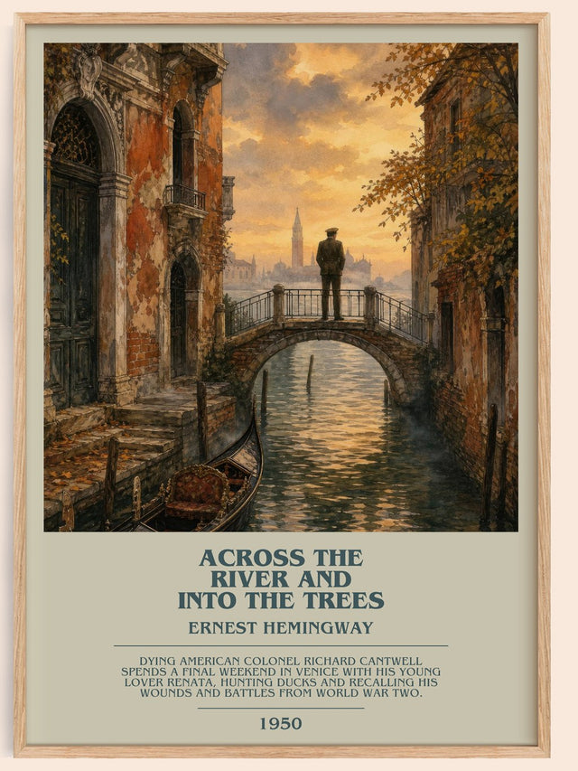 Across The River And Into The Trees Bookish Wall Art by E. Hemingway