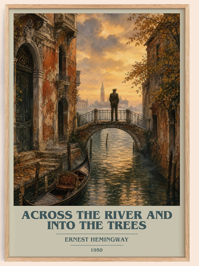 Across The River And Into The Trees Book Cover Poster by E. Hemingway