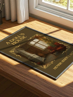 A Doll’S House Classic Book Art Print by Henrik Ibsen – print on a sunlit desk