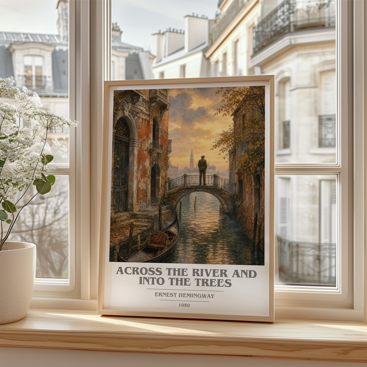 Across The River And Into The Trees book cover poster colour and style options – Ernest Hemingway book art