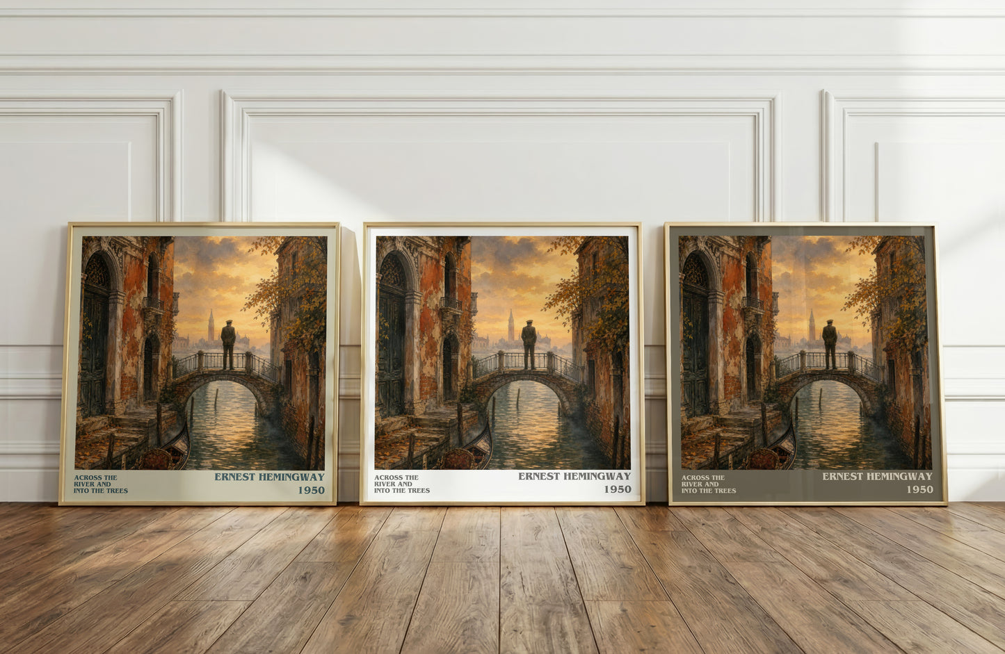Across The River And Into The Trees literary art print colour and style options – Ernest Hemingway book art