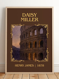 Daisy Miller Classic Book Art Print by Henry James – framed print leaning on a wooden floor