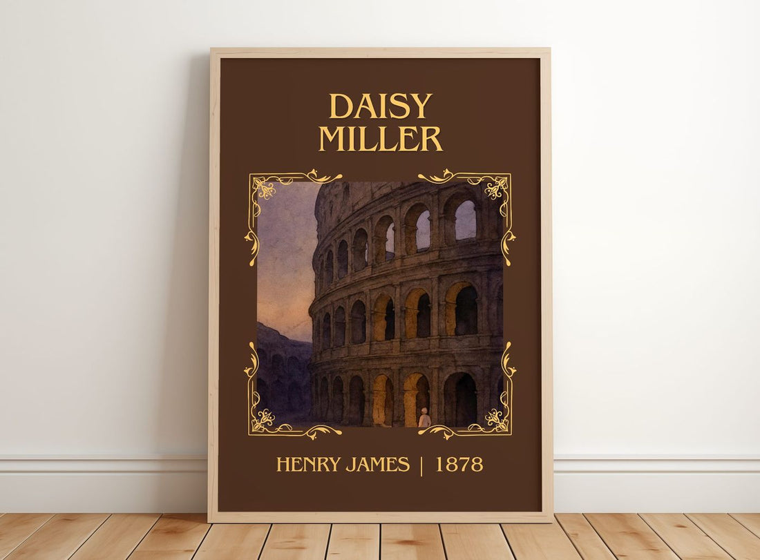Daisy Miller Classic Book Art Print by Henry James – framed print leaning on a wooden floor