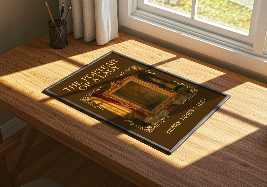 The Portrait Of A Lady Classic Book Art Print by Henry James – print on a sunlit desk