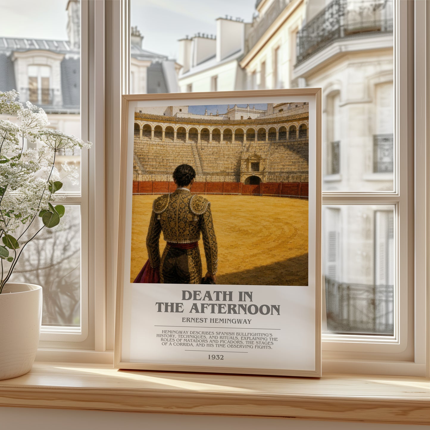 Death In The Afternoon bookish poster colour and style options – Ernest Hemingway book art