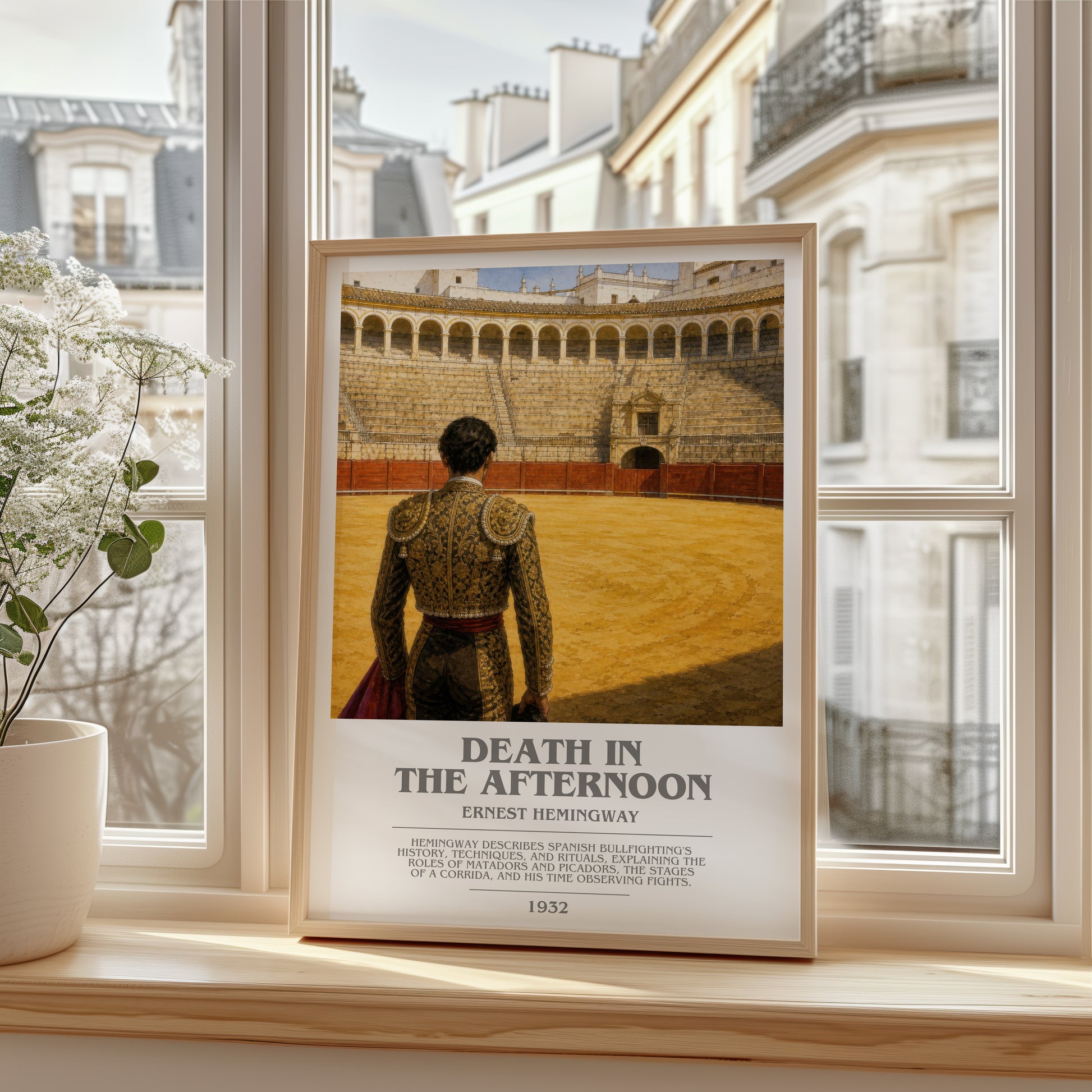 Death In The Afternoon bookish poster colour and style options – Ernest Hemingway book art