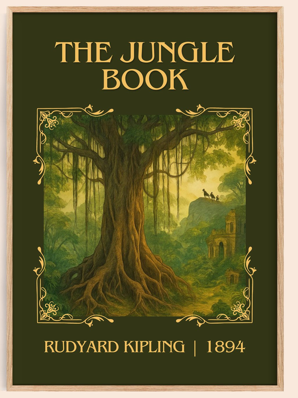 The Jungle Book Classic Book Art Print by Rudyard Kipling – book poster