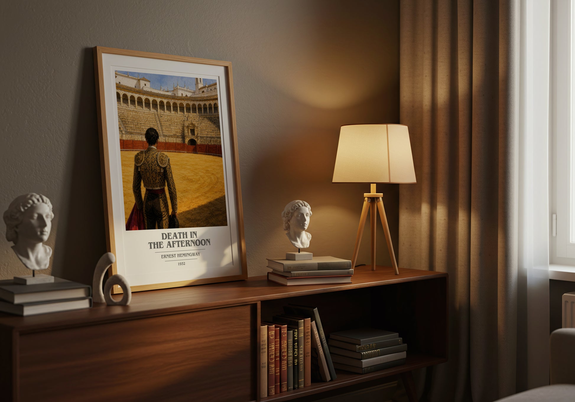 Death In The Afternoon book cover book poster framed on wall – non fiction wall art