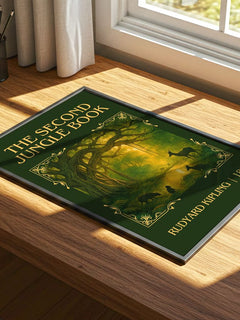 The Second Jungle Book Classic Book Art Print by Rudyard Kipling – print on a sunlit desk