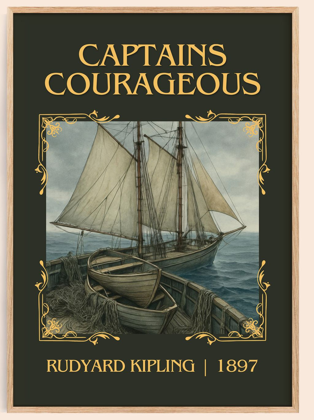 Captains Courageous Classic Book Art Print by Rudyard Kipling – book poster
