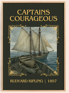 Captains Courageous Classic Book Art Print by Rudyard Kipling – book poster